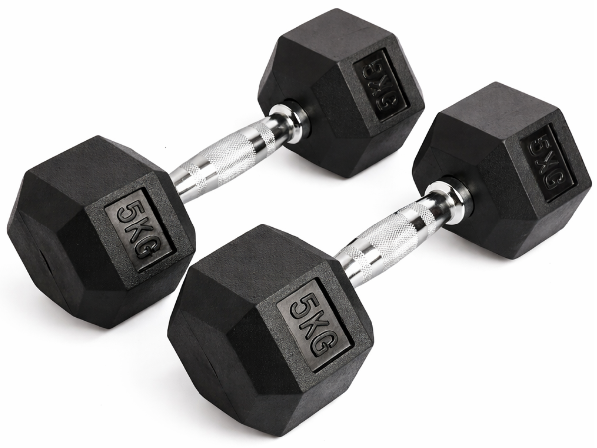 Dumbbell Set - 2 x 5kg Hex Weights