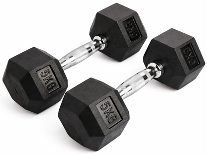 Dumbbell Set - 2 x 5kg Hex Weights