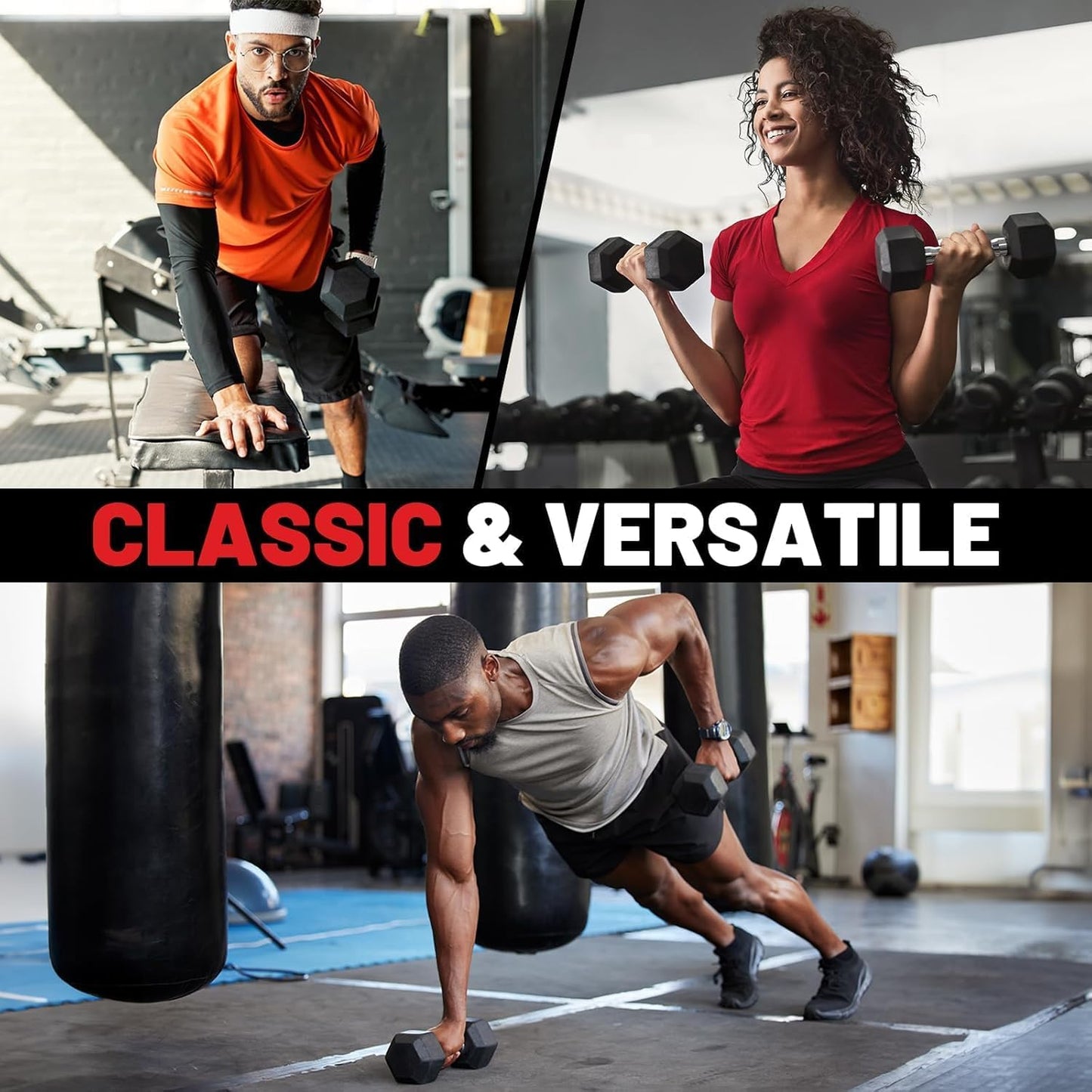 Dumbbell Set - 2 x 5kg Hex Weights