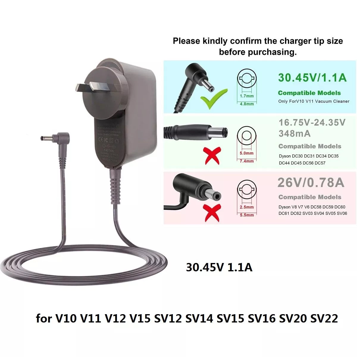 Dyson Charger V10 SV12 V11 V12 V15 compatible
