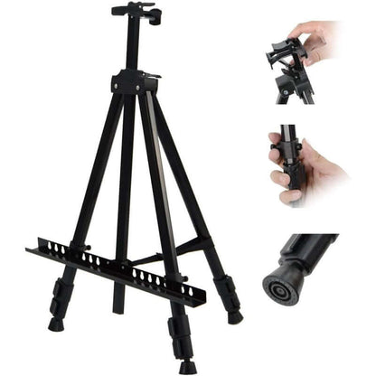 Art Easel Aluminum Metal Tripod Display Easel 21" To 66" Adjustable - The Shopsite