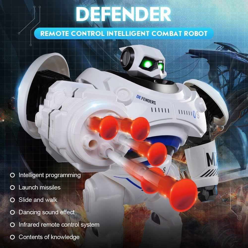 Intelligent RC Robot AD Police with Light and Sound Full Control Combat Defender