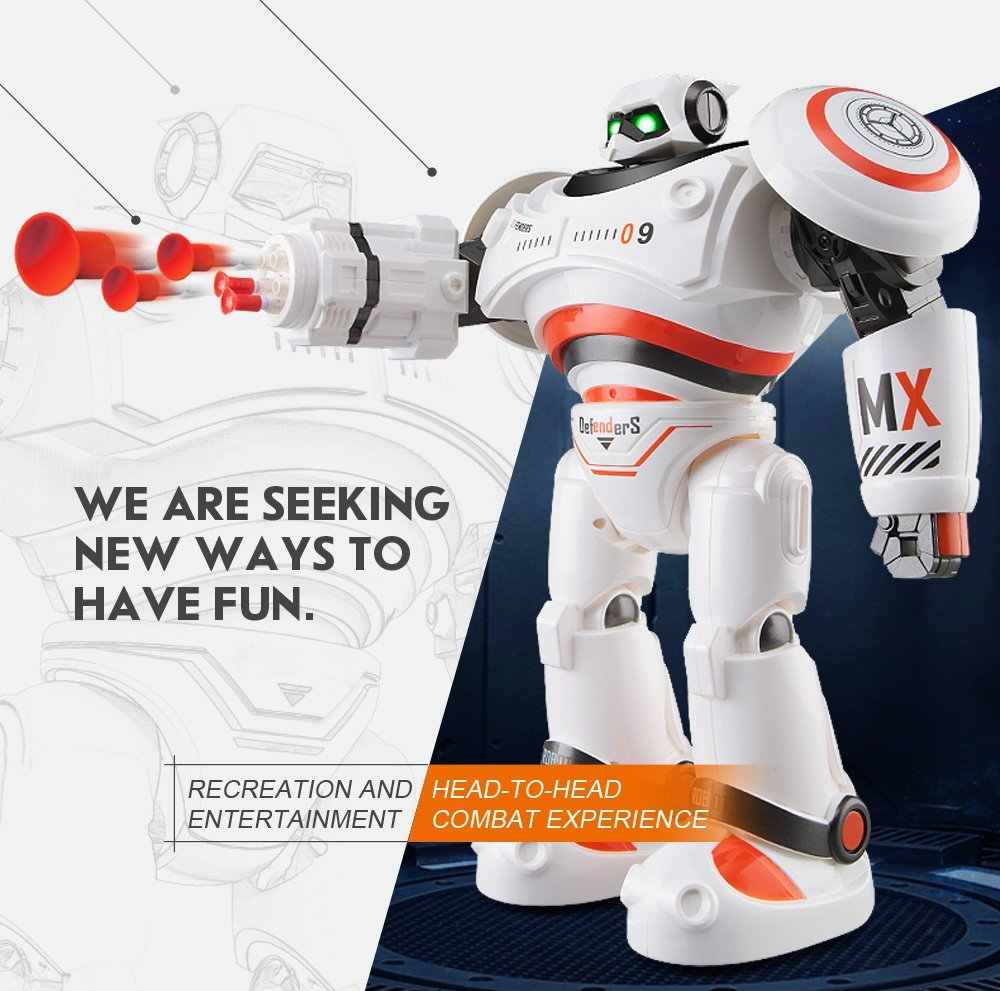 Intelligent RC Robot AD Police with Light and Sound Full Control Combat Defender