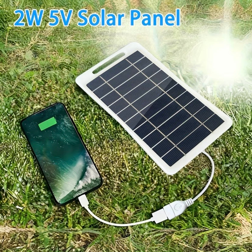 Solar Panel For Charging Devices - 2W/5V USB Output
