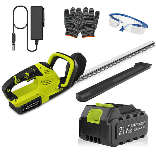 Cordless hedge trimmer with battery