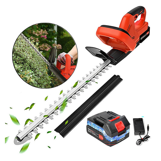 Cordless hedge trimmer with battery