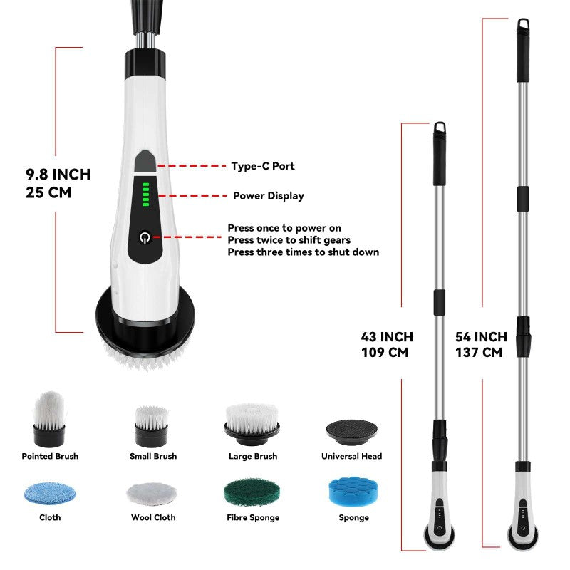 Cordless scrubber with extend rods