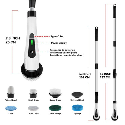 Cordless scrubber with extend rods