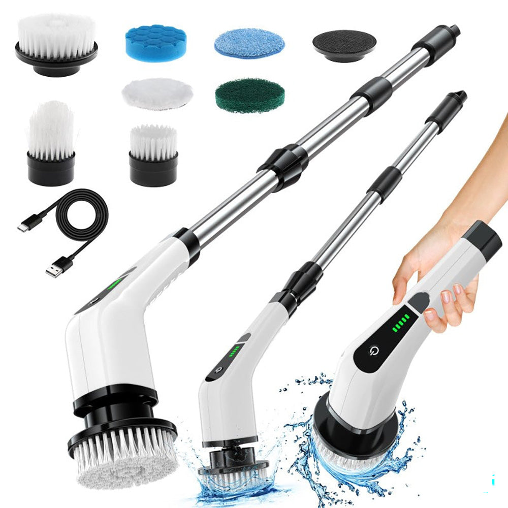 Electric cordless spin scrubber