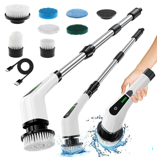 Electric cordless spin scrubber
