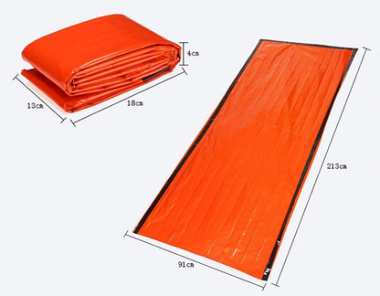 Orange emergency sleeping bag