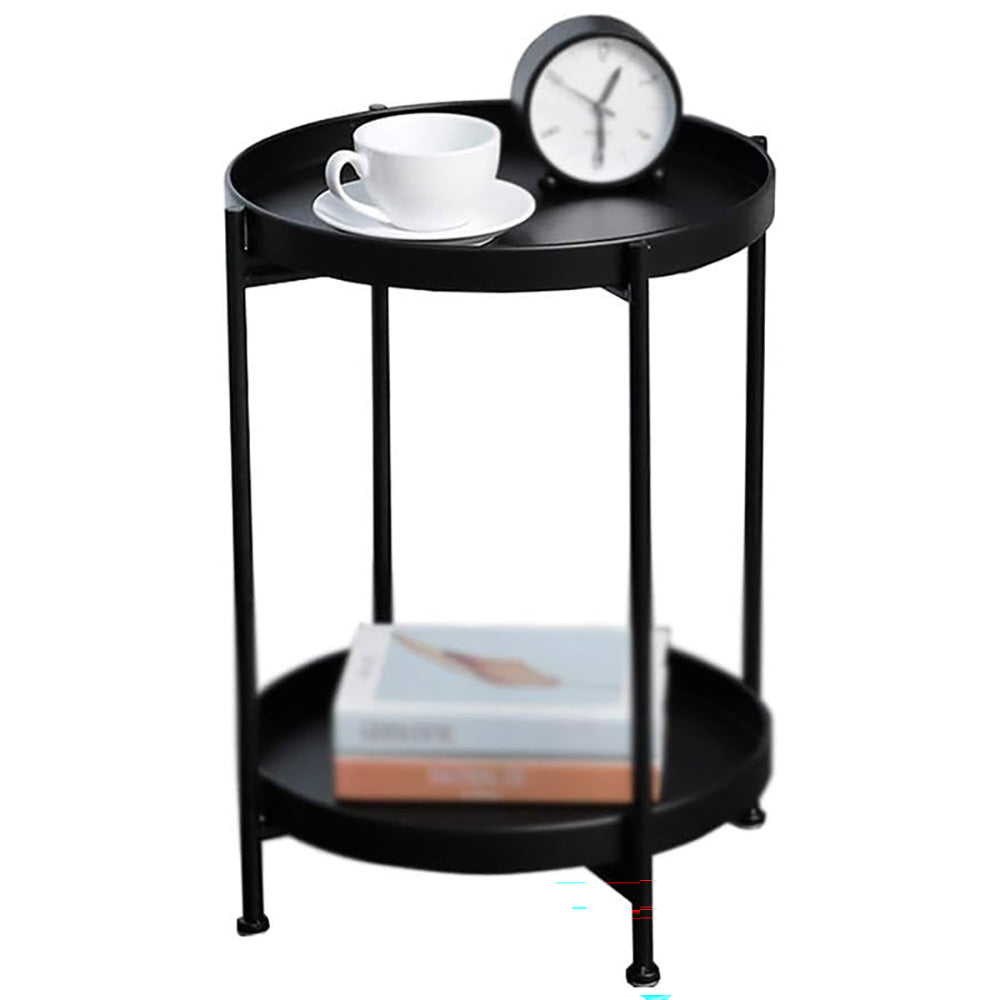 black iron side table