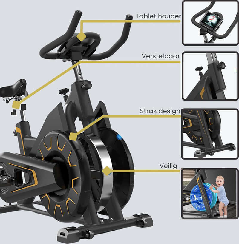 Exercise Bike Indoor Exercise Spinning Cycling Black - The Shopsite