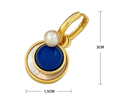 Embellique 2 in 1 Natural Shell with Pearl Drop earrings