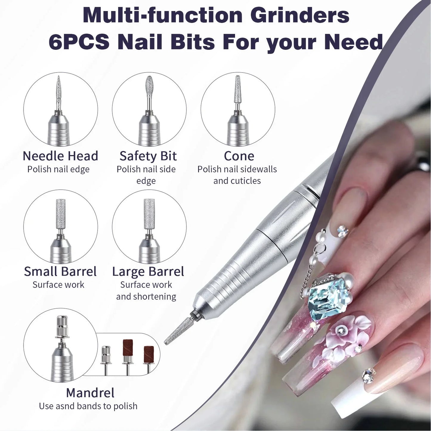 Electric Nail Drill Kit Machine 45000RPM