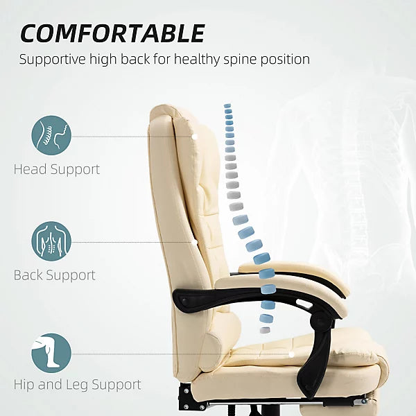 Ergonomic Office Chair with Massager and Footrest Gaming Chair