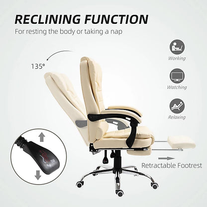 Ergonomic Office Chair with Massager and Footrest Gaming Chair