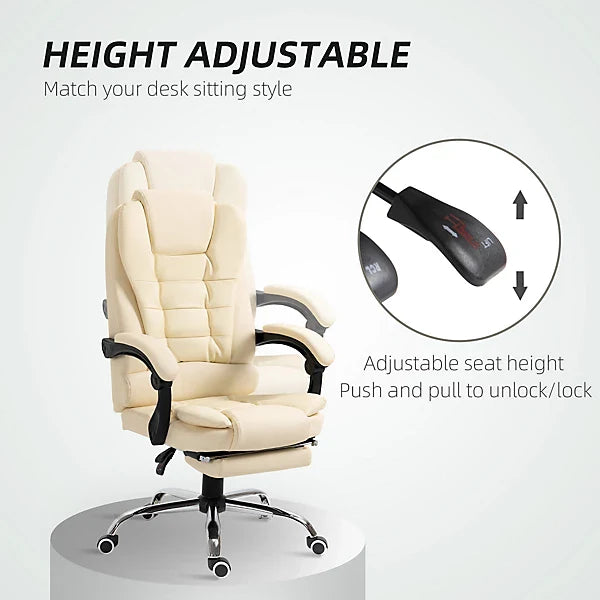 Ergonomic Office Chair with Massager and Footrest Gaming Chair