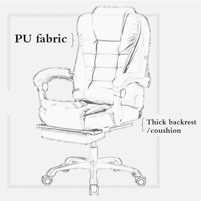 Ergonomic Office Chair with Massager and Footrest Gaming Chair