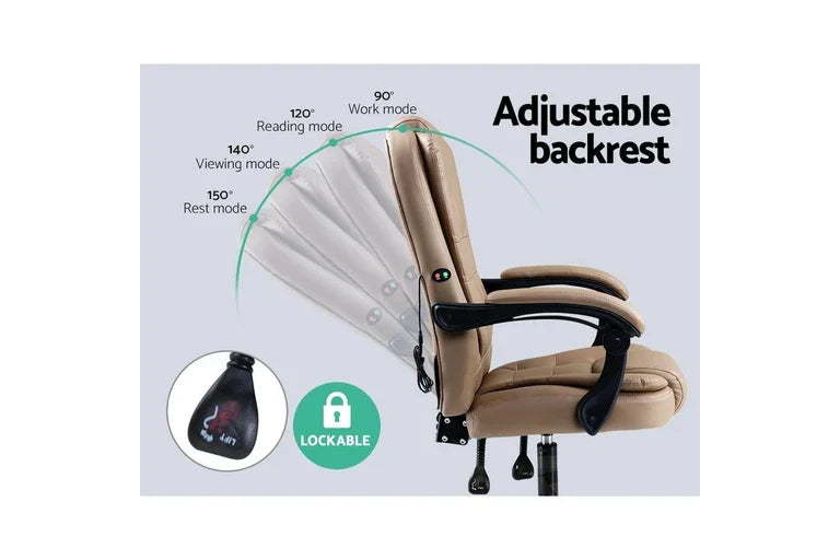 Ergonomic Office Chair with Massager and Footrest Gaming Chair