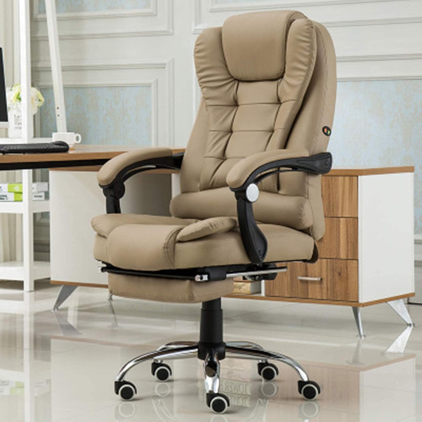 Ergonomic Office Chair with Massager and Footrest Gaming Chair