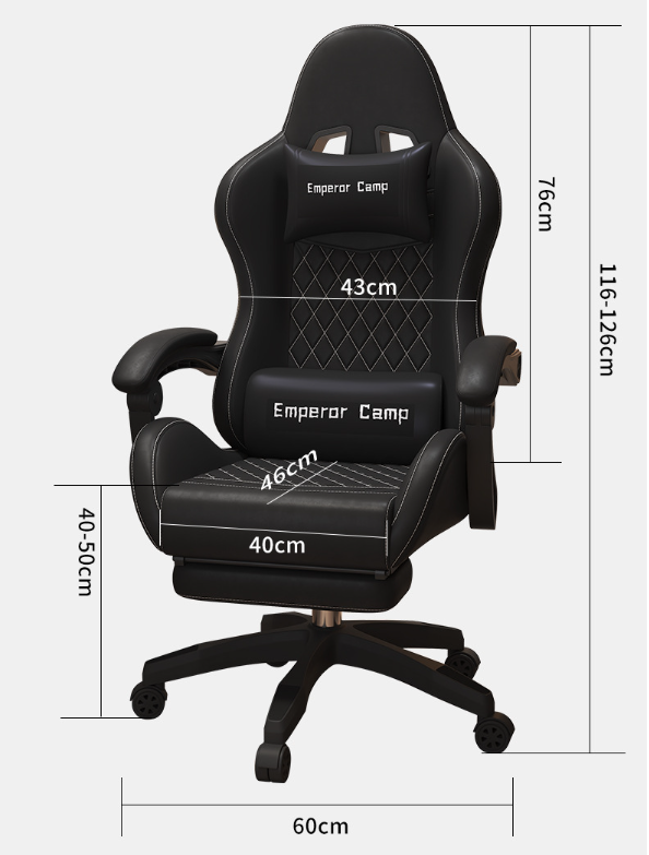 Ergonomic Office Chair with Massager and Footrest Gaming Racing Chair