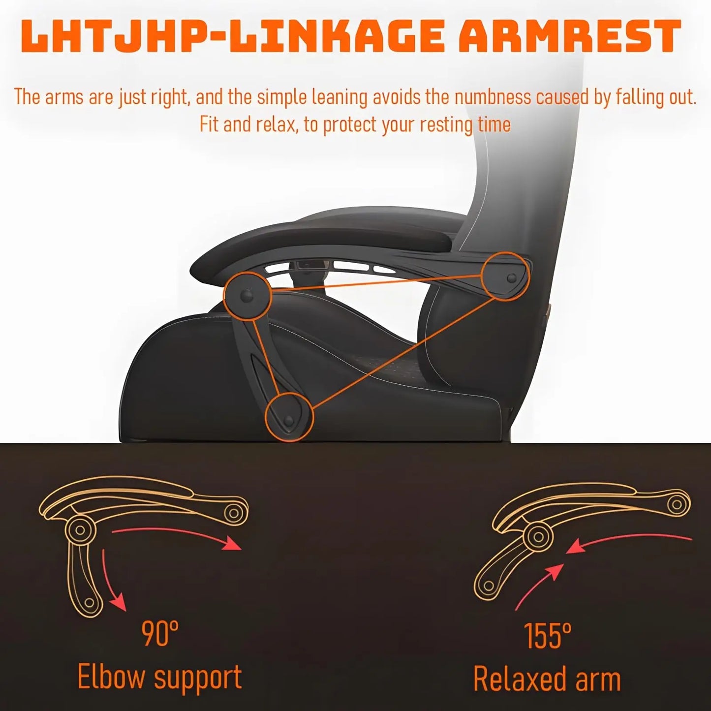 Ergonomic Office Chair with Massager and Footrest Gaming Racing Chair