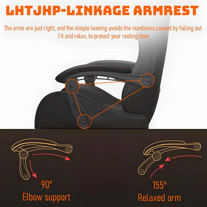 Ergonomic Office Chair with Massager and Footrest Gaming Racing Chair