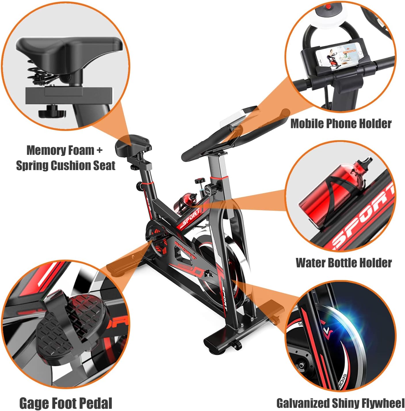 Exercise Bike Spin Bike with Heart Rate Monitor