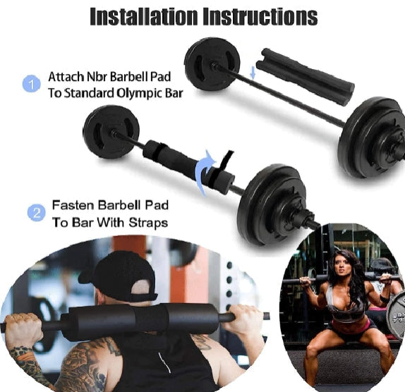 Foam Barbell Pad for Squats Cushion, Lunges & Bar Padding for Hip
