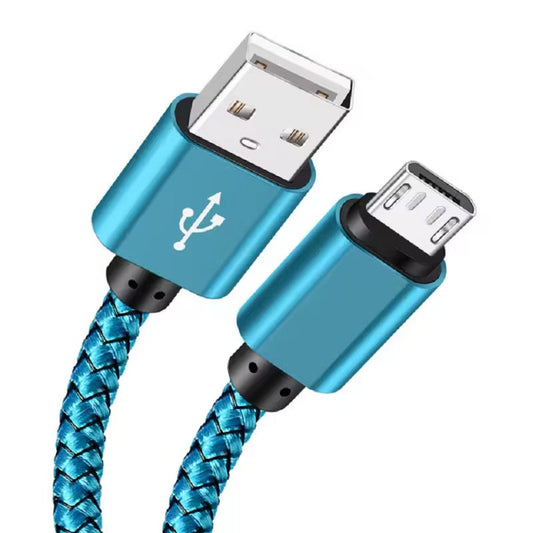 Charger Cable for Samsung Phones & Tablets (Blue), Type B (Micro USB) - 2m