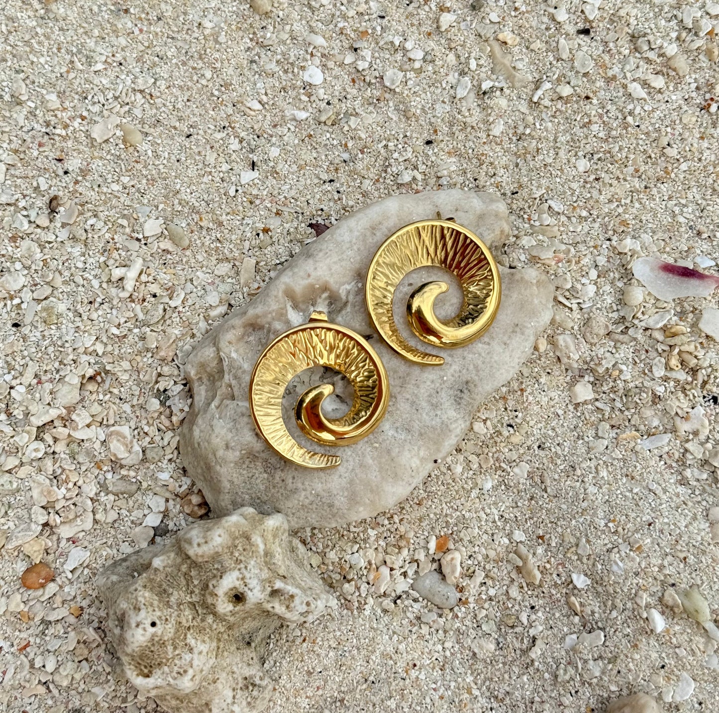 Matau Kōura Gold Earrings