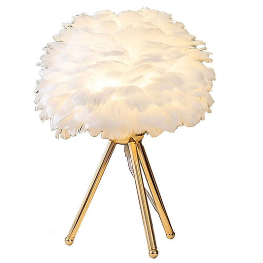 Elegant Feather Table Lamp – Perfect for Bedroom, Living Room, or Special Occasions