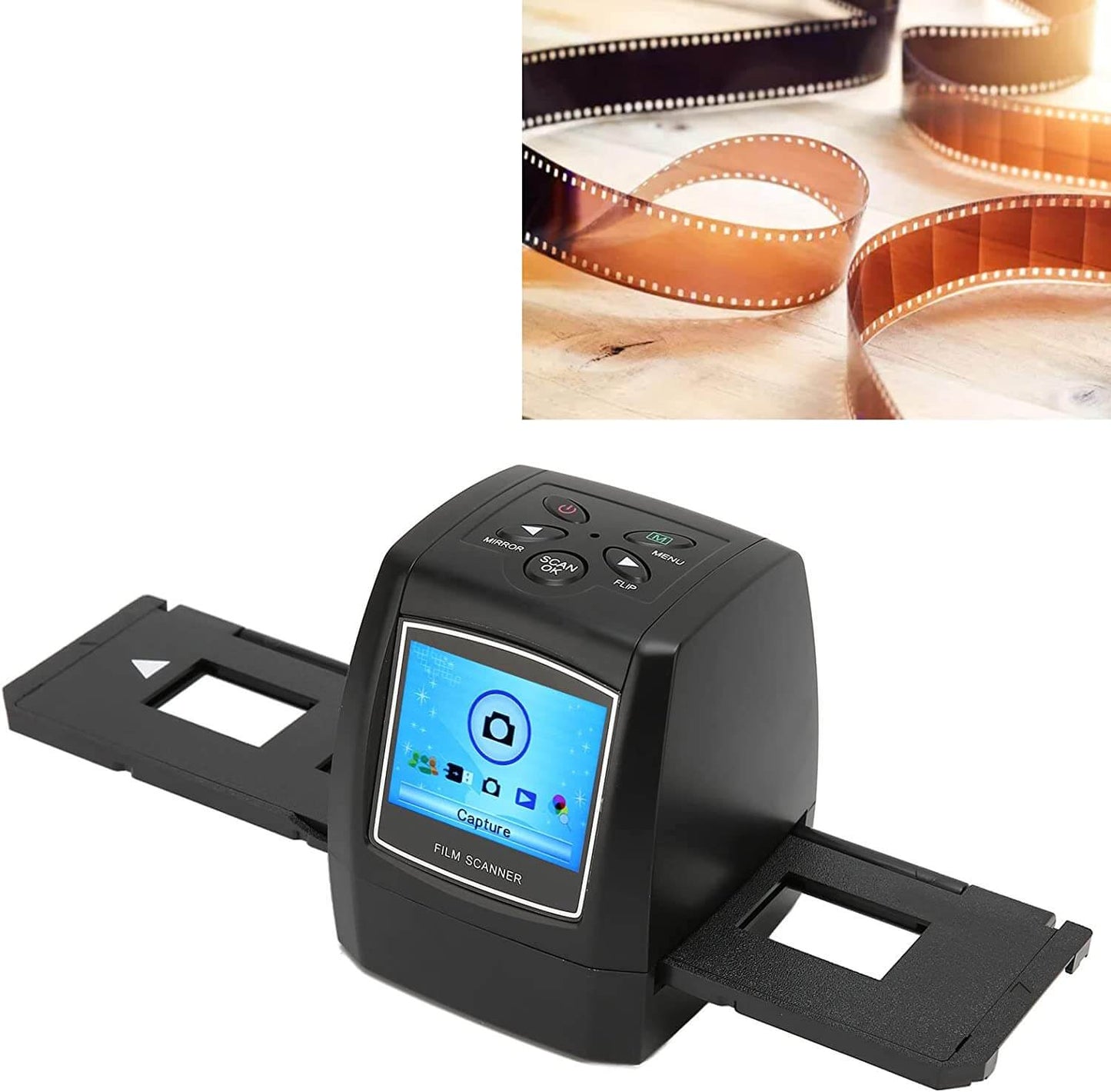 Portable negative scanner device