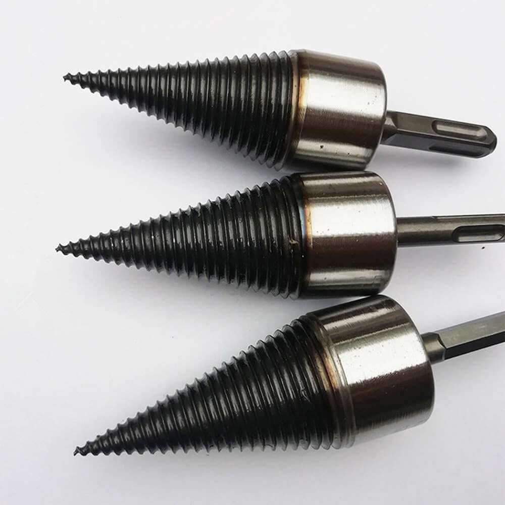 Firewood Splitter 32mm Firewood Drill Bit Wood Splitter with 3 Drill Handles Wood Bits high carbon steel - The Shopsite