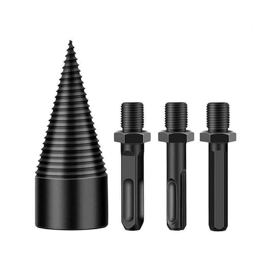 Firewood Splitter 32mm Firewood Drill Bit Wood Splitter with 3 Drill Handles Wood Bits high carbon steel - The Shopsite