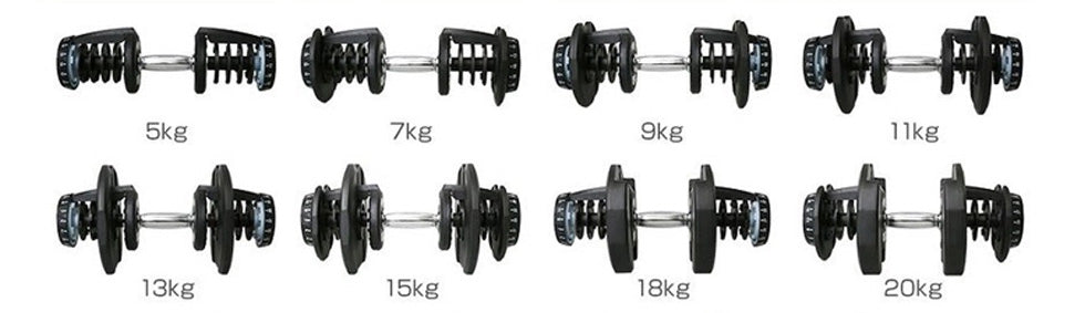 Adjustable Weights Dumbbell Set 40Kg Pair