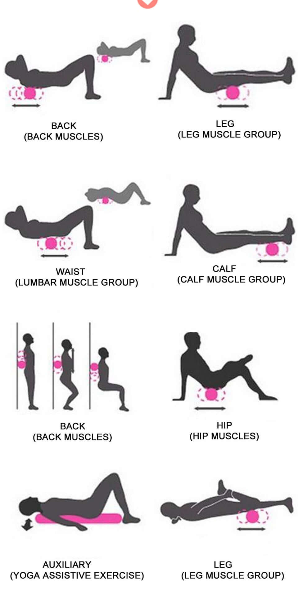 Foam Roller Yoga Roller 60cm Black - The Shopsite