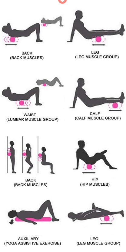 Foam Roller Yoga Roller 60cm Pink - The Shopsite