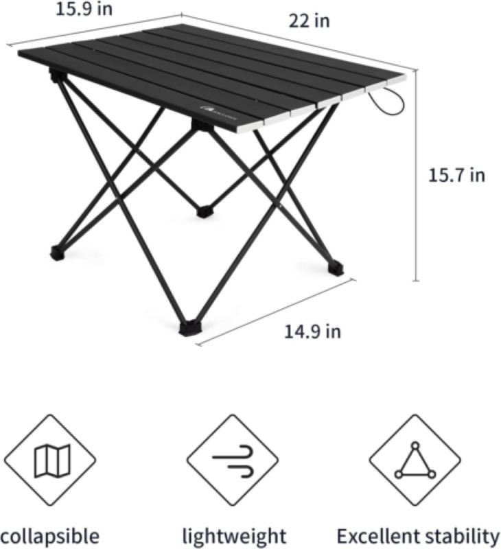 camping table with carry bag