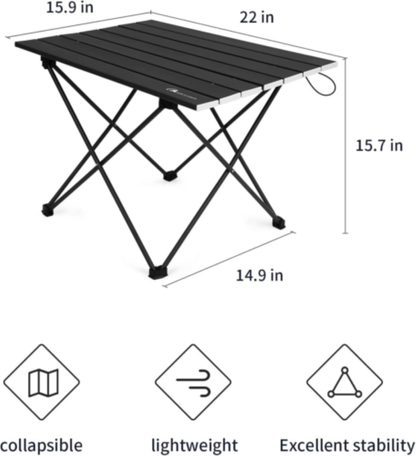 camping table with carry bag