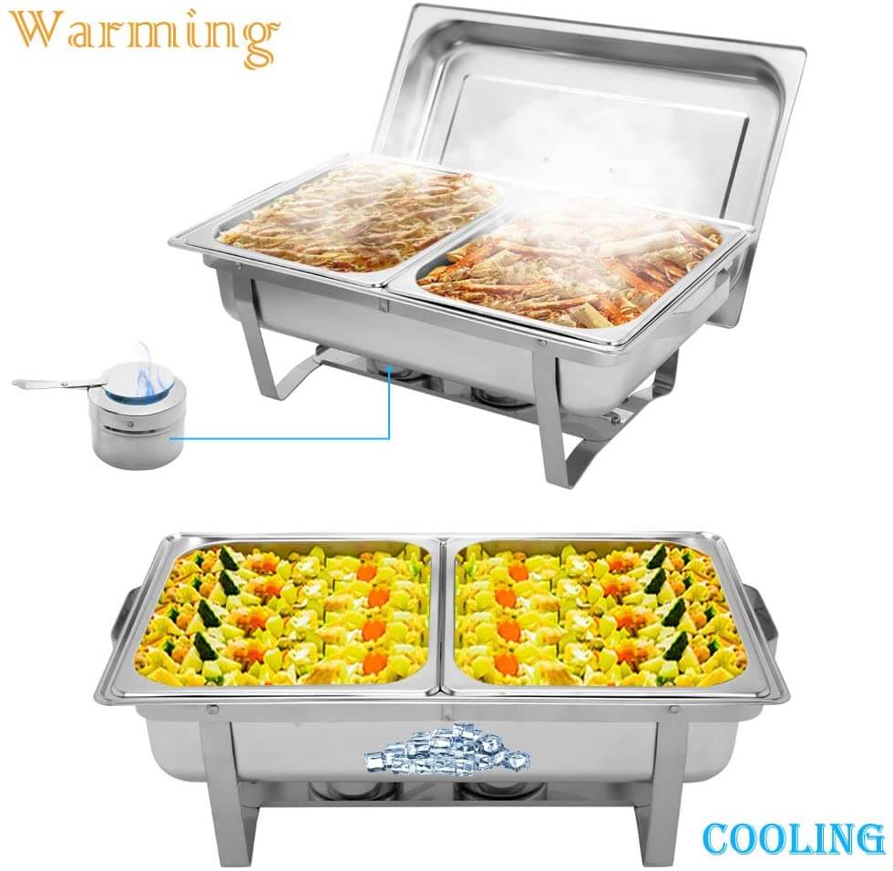 Chafing Dish Food Warmer Double 11L Stainless Steel - The Shopsite