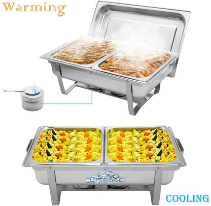 Chafing Dish Food Warmer Double 11L Stainless Steel - The Shopsite