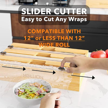 Wrap dispenser with labels