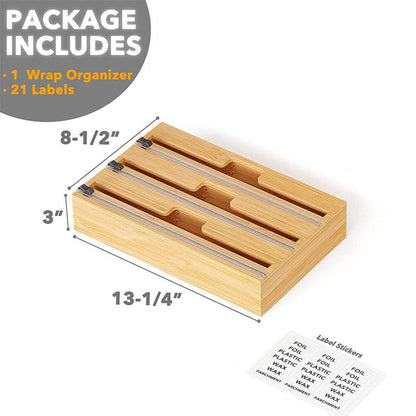 Wrap dispenser with labels