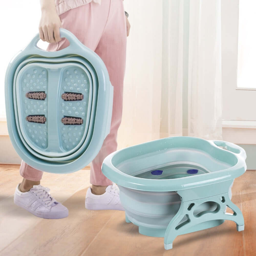 green foldable foot tub