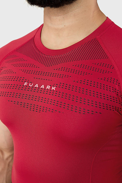 Power Seamless T-shirt Red/ Fuaark