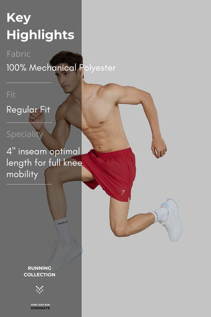 Pulse 4" Running Shorts Red