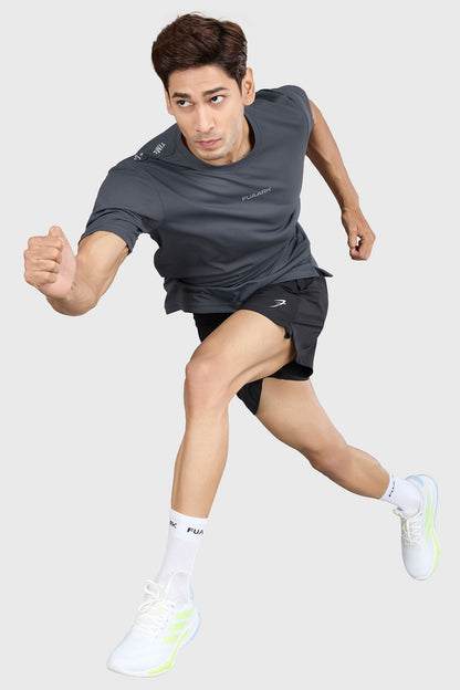 Checks Running T-shirt Grey