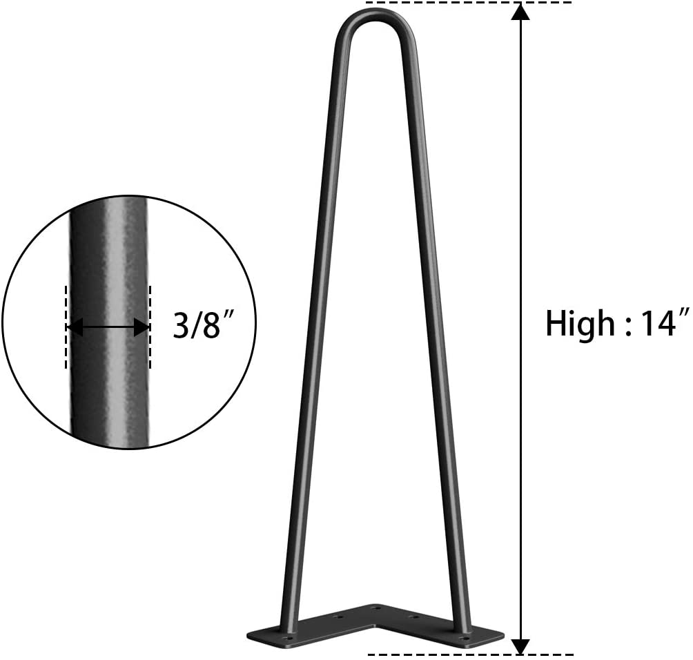 Hairpin Leg Table Legs 14inch 4pcs - The Shopsite